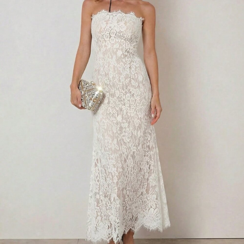 Apricot Party Women's Lace Dress